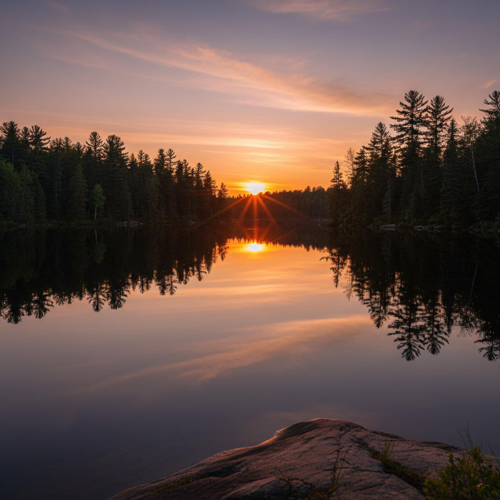 Ontario landscape at dusk showing the transition between active daytime and quieter evening hours